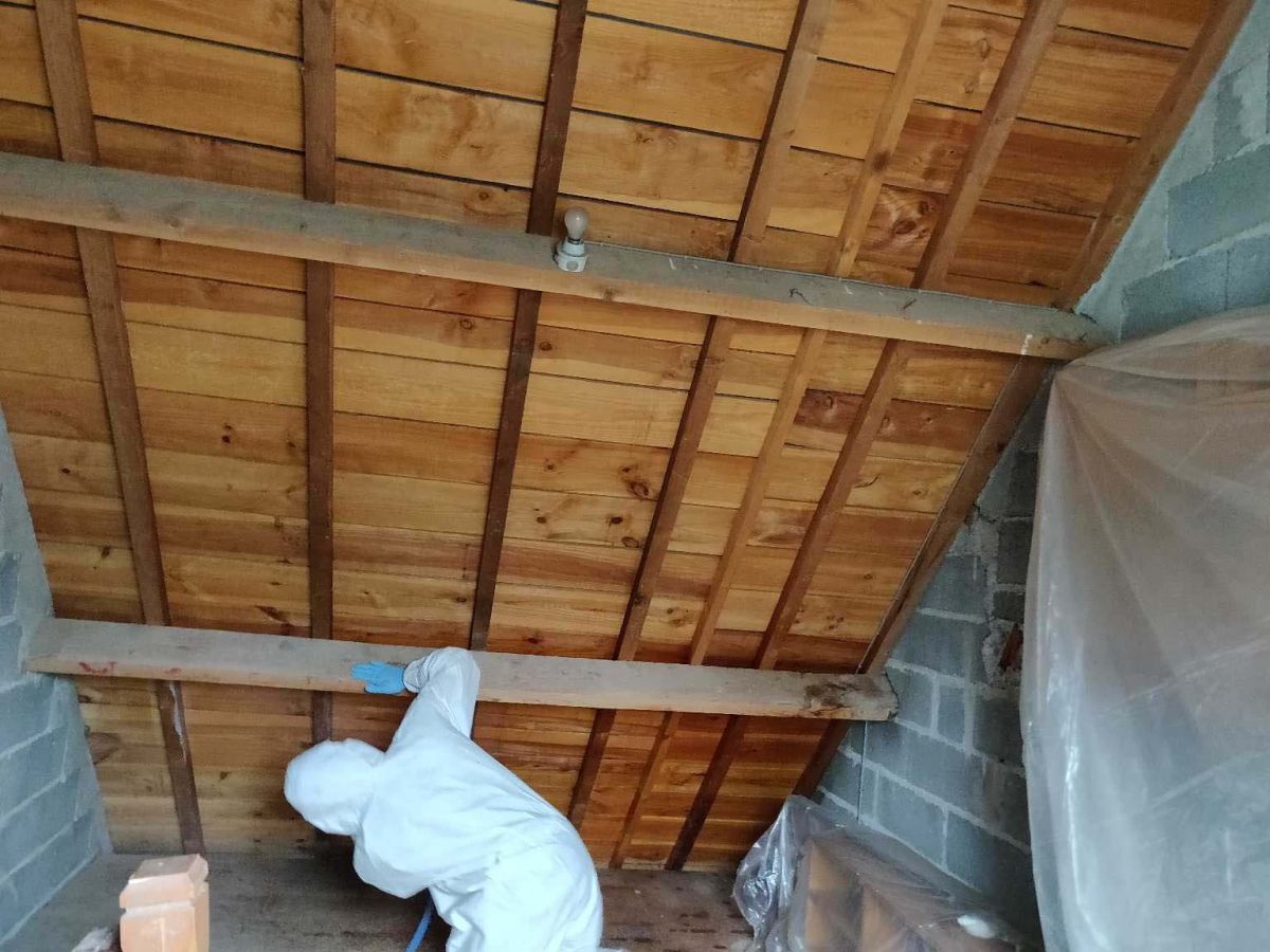 Traitement de charpente dans une maison près de Brest Traitement de charpente dans une maison près de Brest